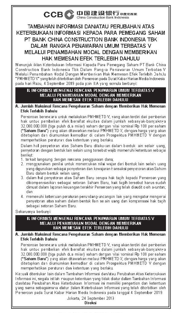 INFORMASI KEPADA PEMEGANG SAHAM